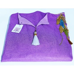 Jebba tunisienne violette en dentelle blanche Jebba tunisienne violette en dentelle blanche